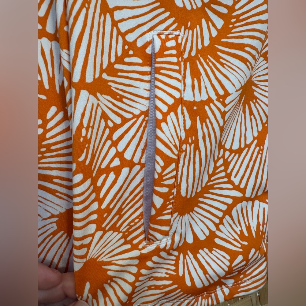 TOMMY BAHAMA GOLF Full Zip Jacket Orange & White Print Women’s Size L - Picture 5 of 6